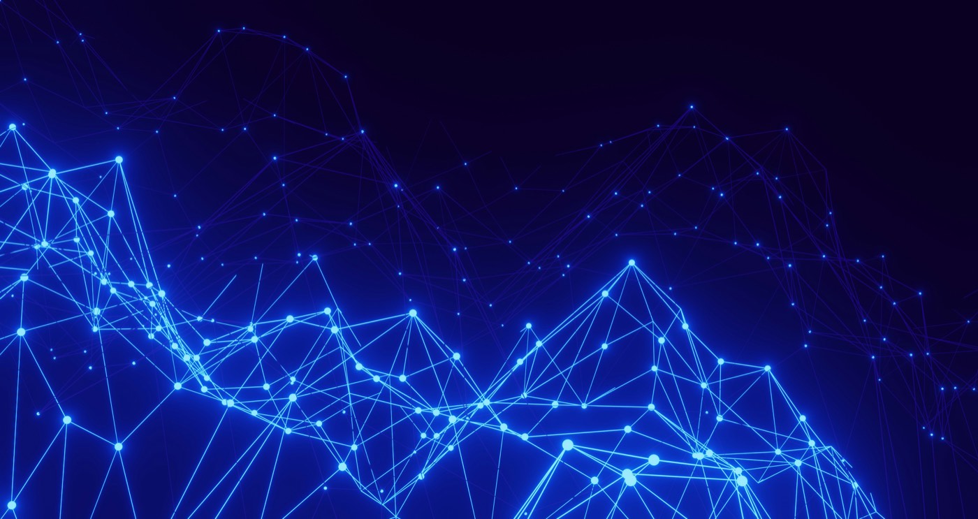Leuchtendes Netzwerk aus verbundenen Datenpunkten